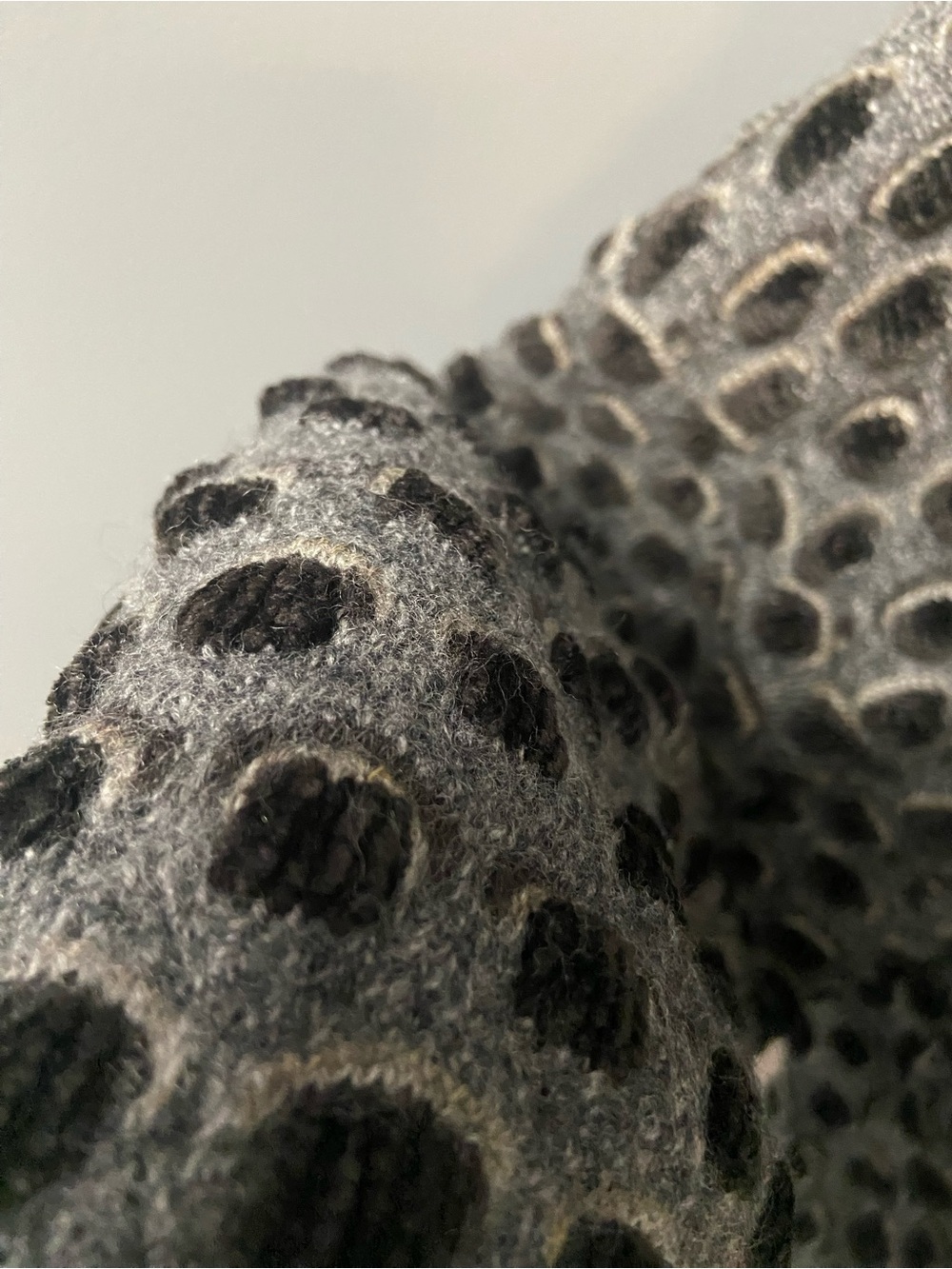 Textured Bubble Knit Sweater Wool Mohair Blend Gray Black XL 1980s-90s Kitchy - Picture 13 of 17